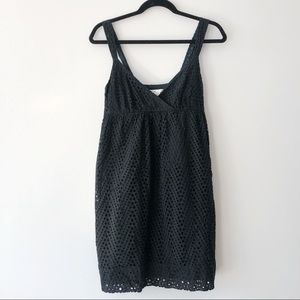 Vince Black Eyelet Babydoll Dress